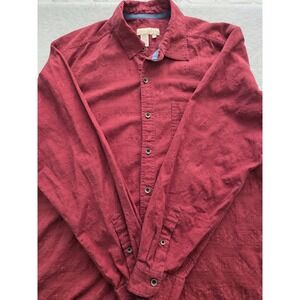 Territory Ahead Mens Red Texture Geometric Long Sleeve Shirt Size XL 90s Y2K